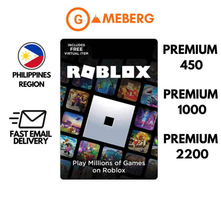 Robux 100 200 450 1000 Robux And Premium Gift Card Code Lazada PH