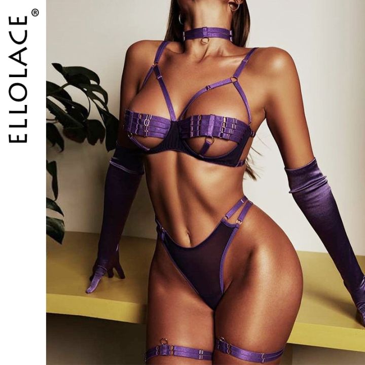 HOT D Ellolace Sexy Lingerie Naked Women Without Censorship 5 Piece