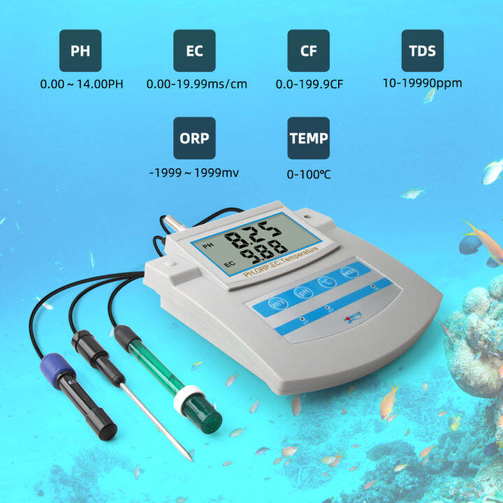 RCYAGO 6 In 1 Water Quality Monitor PH ORP TDS EC CF Temperature