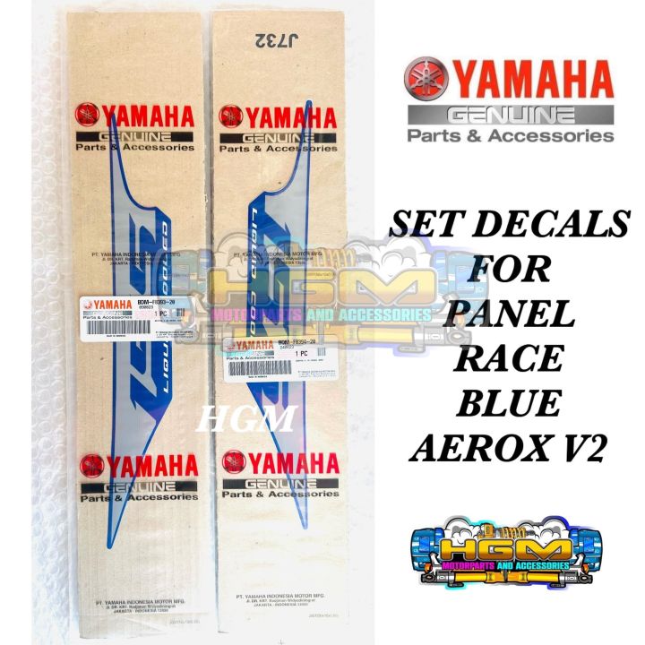 DECALS FOR PANEL 1 2 RACE BLUE AEROX V2 YAMAHA GENUINE PARTS BDM F839