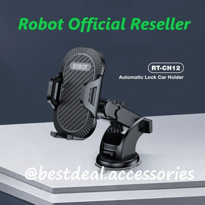 Robot RT CH12 Car Mount Phone Holder Stand Dashboard Kaca Depan