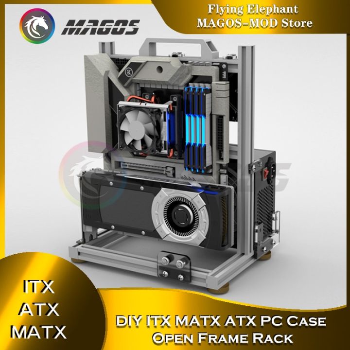 DIY Gamers Cabinet MOD ITX MATX PC Case Open Frame Aluminum Creative