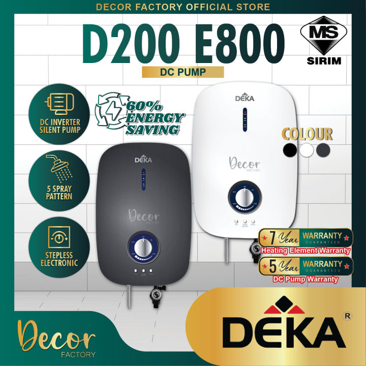 DEKA Water Heater DEKA D200 E800 DC Pump Silent Inverter DC Booster