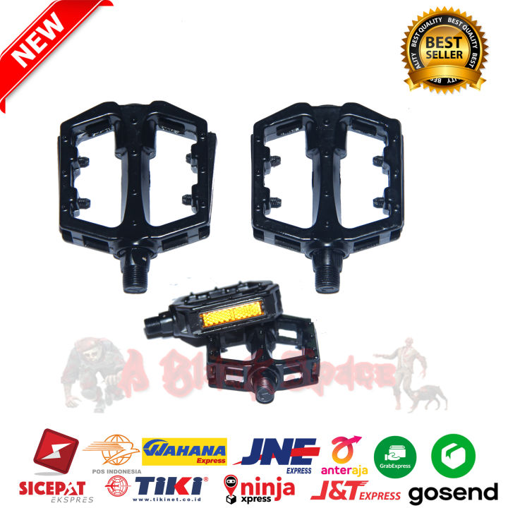 Pedal Alloy As Besar Hitam Tapak Lebar Pedal Sepeda Mtb Lazada Indonesia