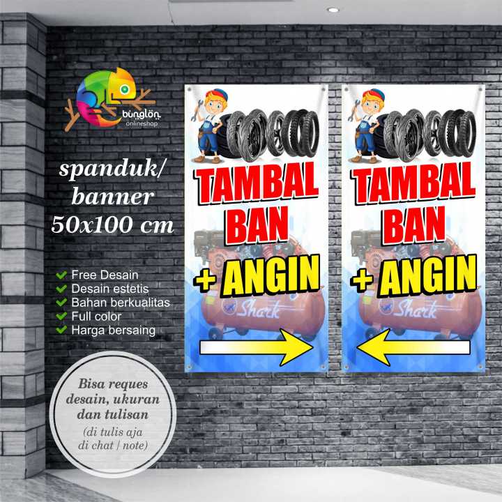 Spanduk Banner Plang Tambal Ban Depan Belakang Lazada Indonesia