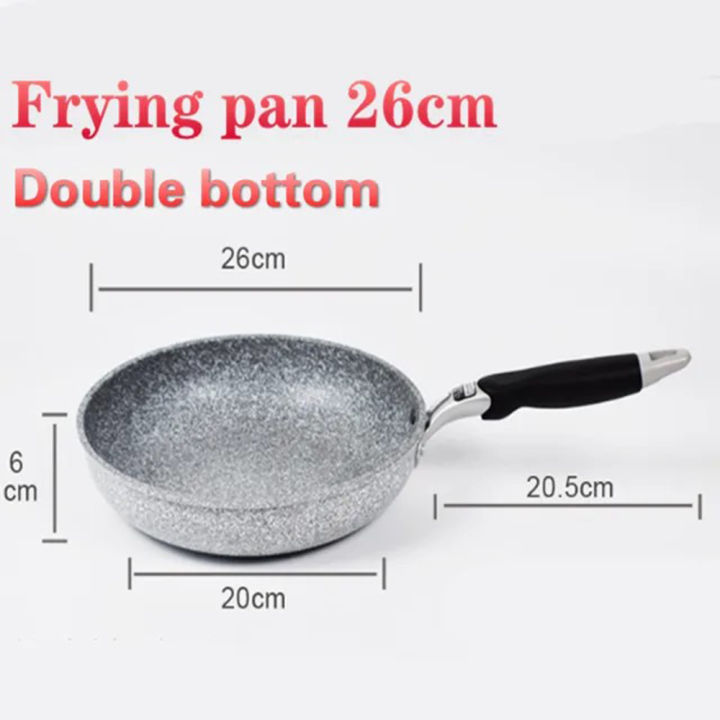 XINBAI 20cm Frying Pan Non Stick Maifan Stone Ceramic Pot Cauldron