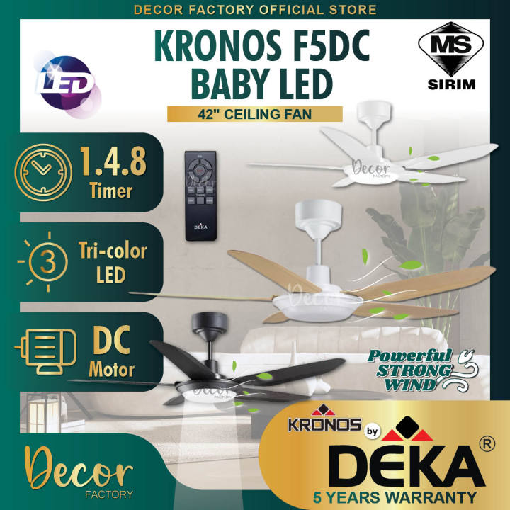 DEKA KRONOS F5DC BABY LED 46 5 Blades 7 Speed Control DC Motor Remote