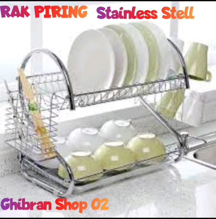 Rak Piring Tingkat Rak Piring Stainless Stell Lazada Indonesia