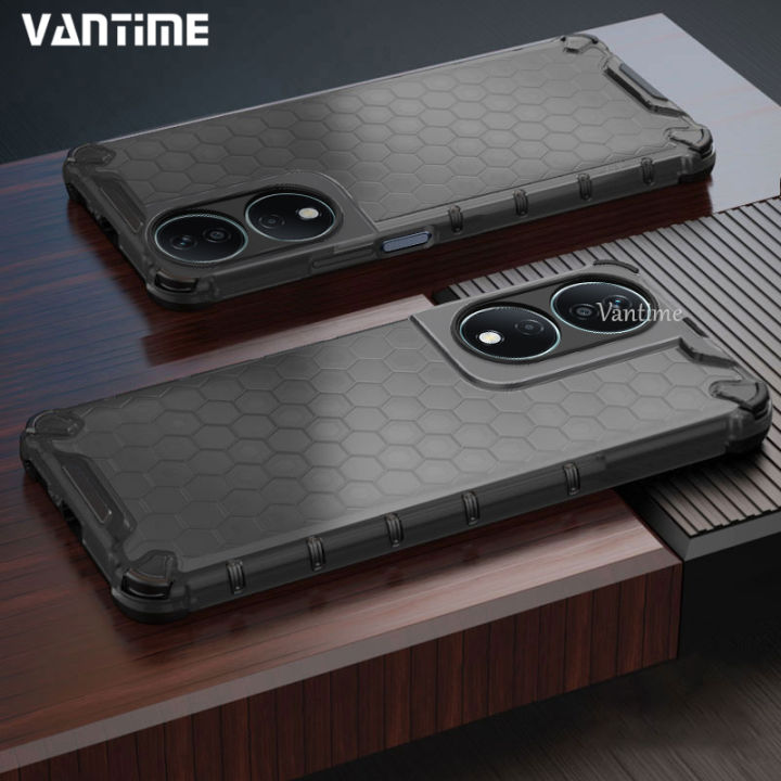 Vantime For Honor X B Honeycomb Phone Case Shockproof Translucent Hard