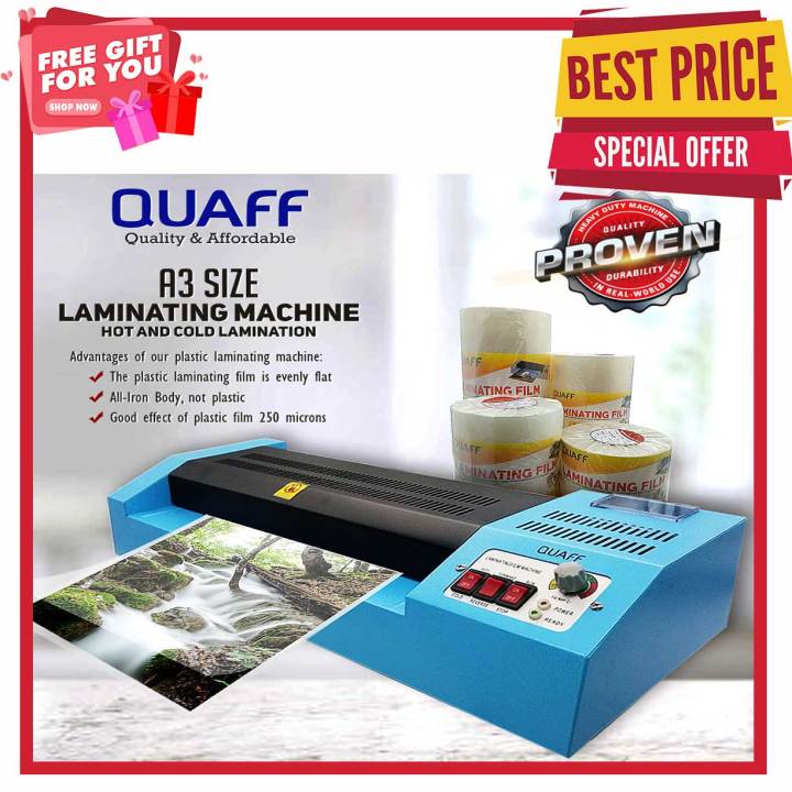 QUAFF A3 Laminator Hot And Cold Laminating Machine Also For A4 And