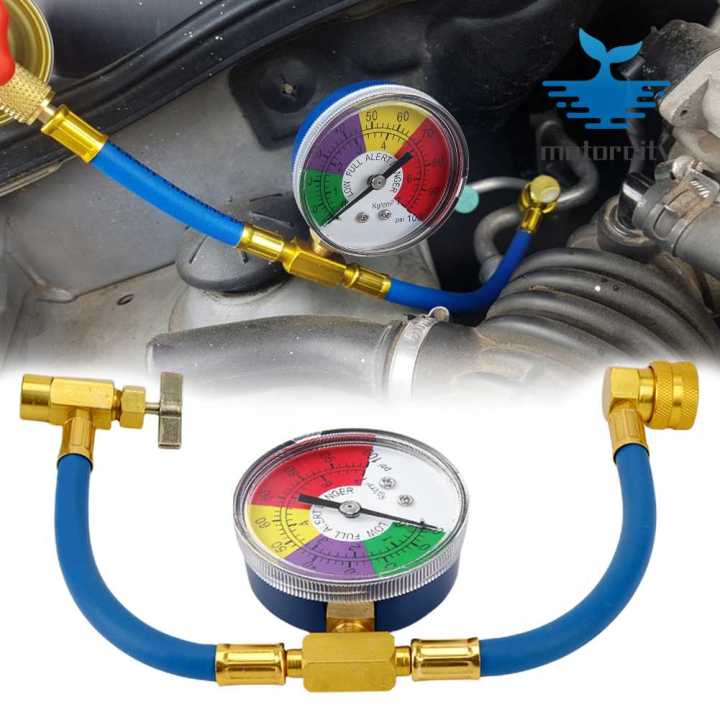 R A Air Conditioner Gas Charging Hose With Pressure Gauge Car