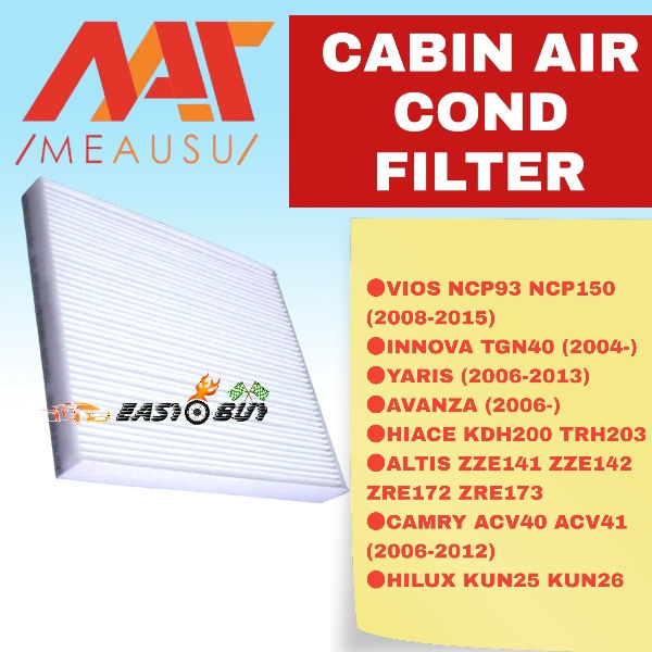 CABIN AIR COND FILTER TOYOTA VIOS NCP93 NCP150 NSP151 CAMRY ACV40 HILUX