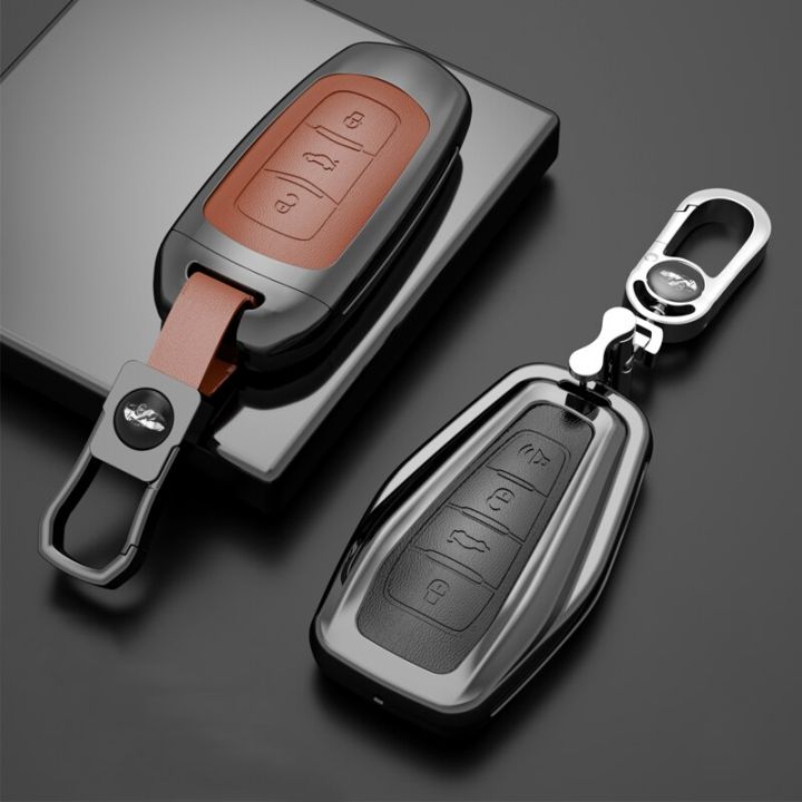 Zinc Alloy Leather Car Remote Key Fob Cover Case For Proton X X