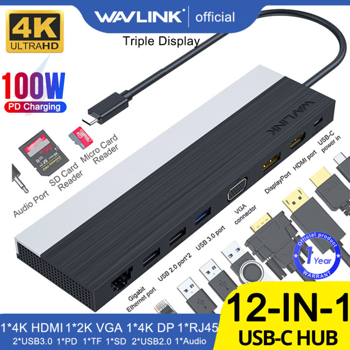 Wavlink Usb C In Laptop Docking Station Triple Display Type C