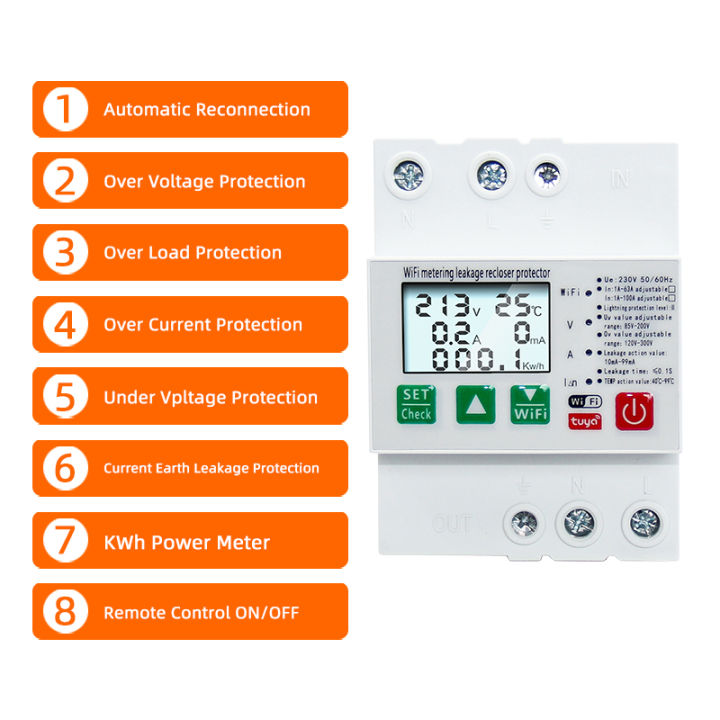 Tuya Smart Leakage Circuit Breaker App Control With Voltage Current And