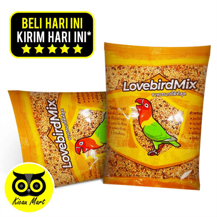 Kicau Mart Pakan Burung Lovebird Mix Makanan Harian Love Bird Lb Kenari