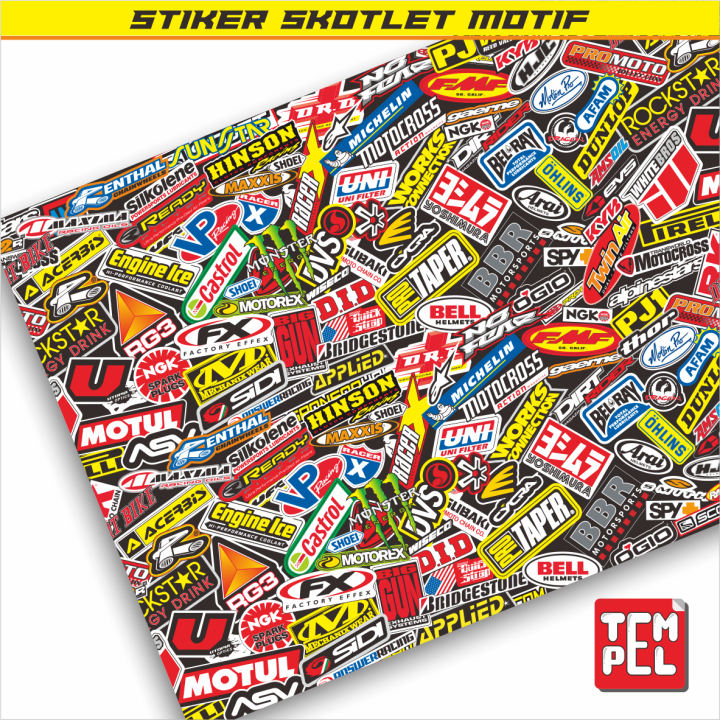 Stiker Skotlet Decal Motif Racing X Cm Scotlet Glossy Tm Lazada