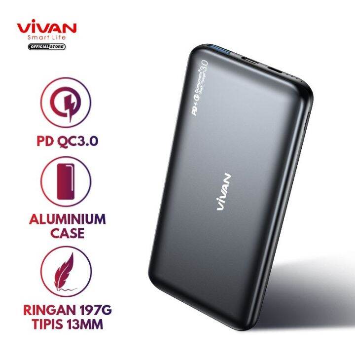 Power Bank Vivan VPB N10 10000 MAh 20W USB Type C PD QC3 0 Lazada