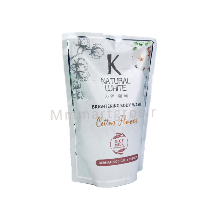 K Natural White Brightening Body Wash Sabun Cair Cotton Flower Rice