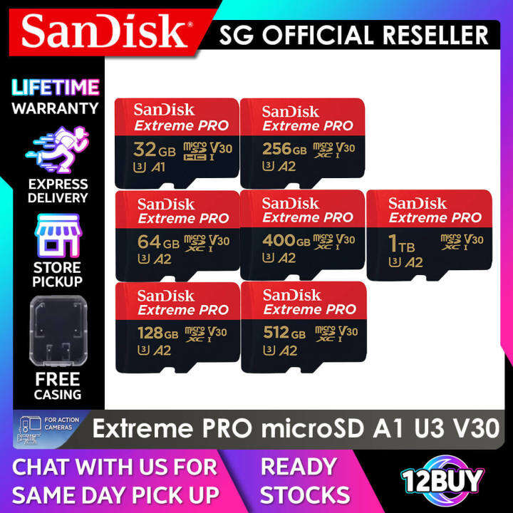 SanDisk Extreme PRO MicroSD Card Full 4K V30 U3 UHS I C10 32GB 100mb S