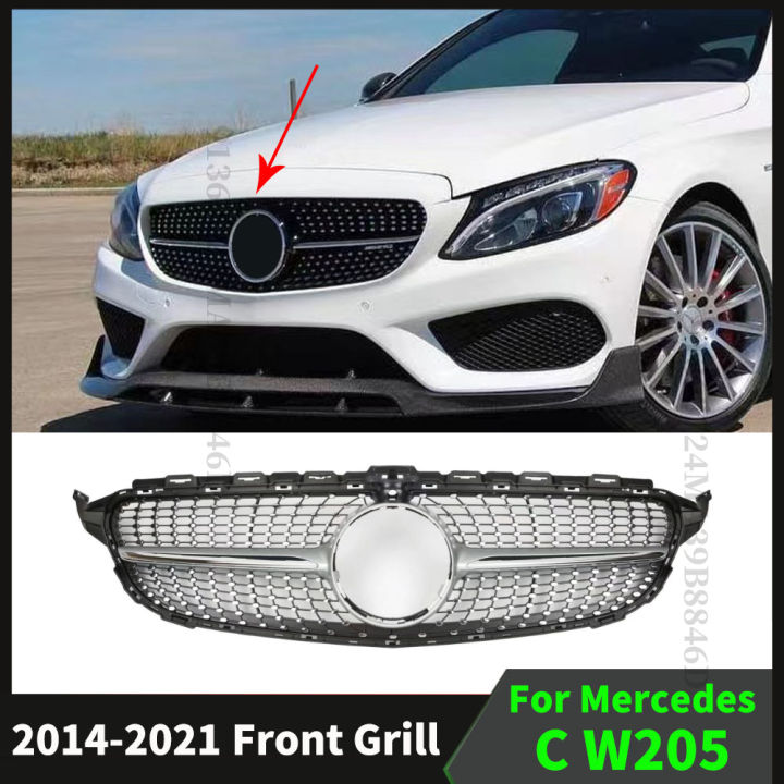 Diamond Style Front Bumper Grille Inlet Grill For Mercedes W C