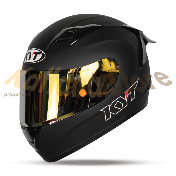 Helm Fullface KYT R10 Black Matte Doff Paket Ganteng Lazada Indonesia