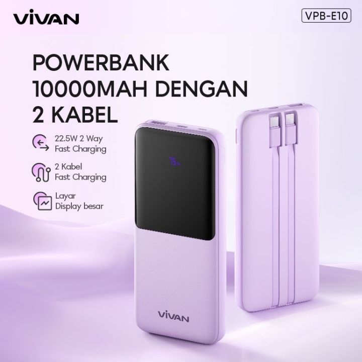 VPB E10 VIVAN Powerbank 10000 MAh VPB E10 4 Output Fast Charging