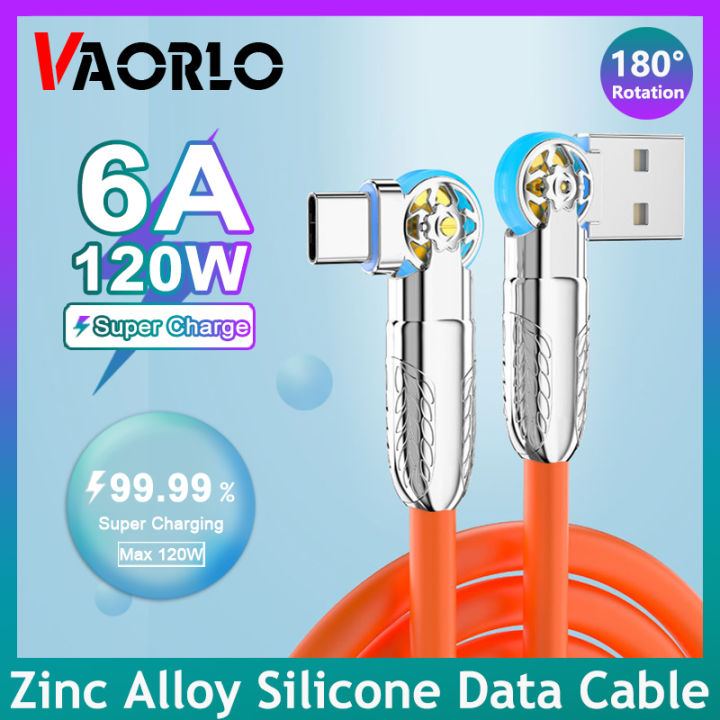 VAORLO 120W 6A Super Fast Charge Game Charging Cable 0 5 1 1 5M Liquid