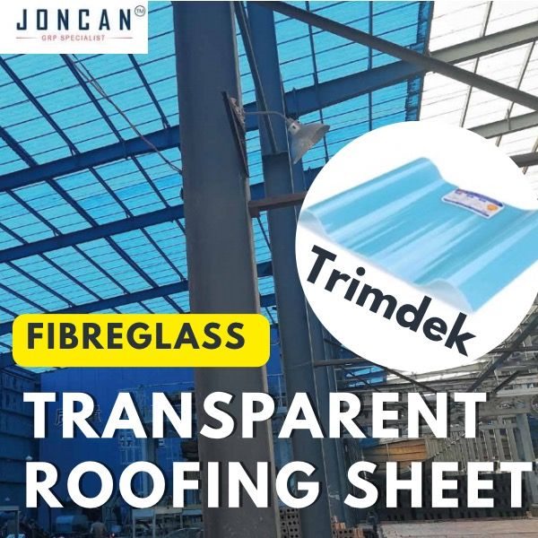 TRIMDEK CORRUGRATE FIBREGLASS FRP GRP TRANSPARENT TRANSLUCENT ROOFING