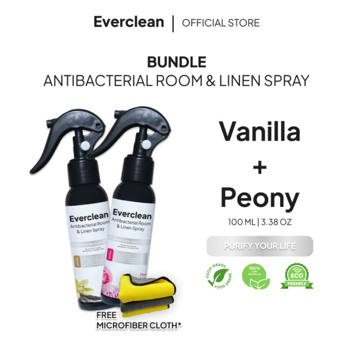 Bundle Everclean Antibacterial Room Linen Spray Vanilla Peony