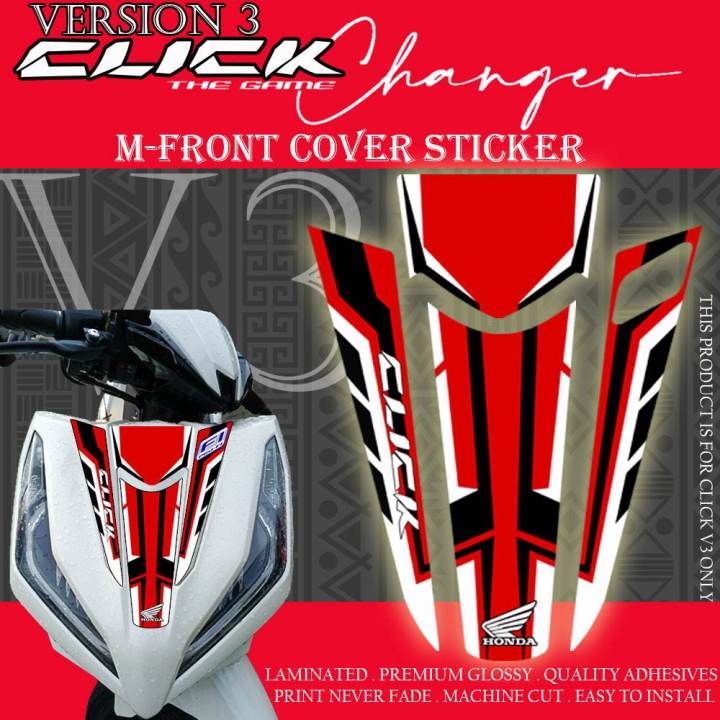 Honda Click Version 3 Front Decals Sticker Printed And Machine Cut