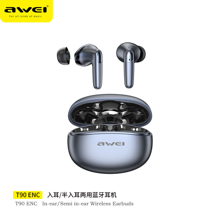 Awei T90 ENC 4Mics Bluetooth Earphone High Definition Call Noise