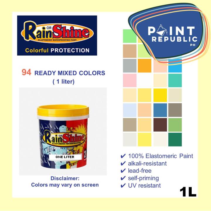 Rain Or Shine Elastomeric Waterproofing Paint Ready Mixed Colors L