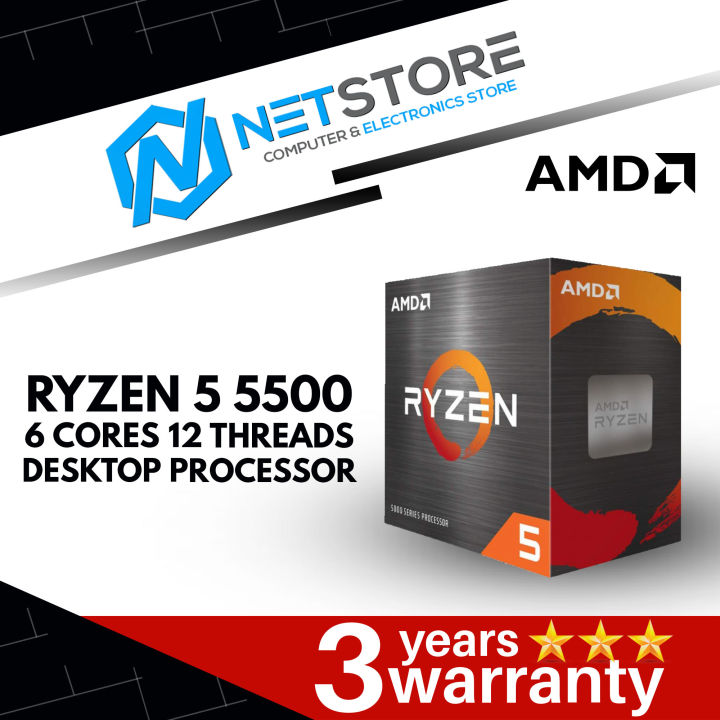 AMD RYZEN 5 5500 6 CORES 12 THREADS DESKTOP PROCESSOR 100