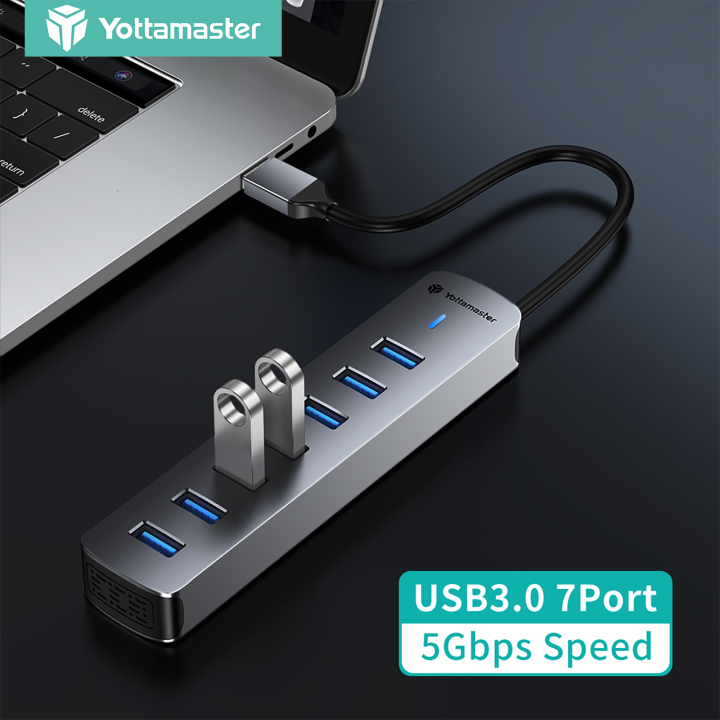 Yottamaster 7 Ports USB 3 0 Splitter USB Type C HUB Adapter Expansion