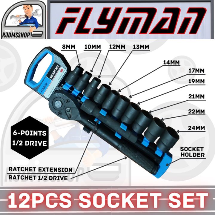 Rjdmsshop Flyman Socket Pcs Drive Mmmm Mm W Power Handle