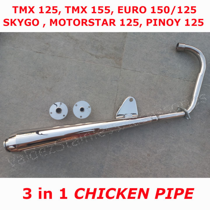 Chicken Pipe 3 In 1 Stainless TMX 125 MOTORSTAR 125 EURO 125 150