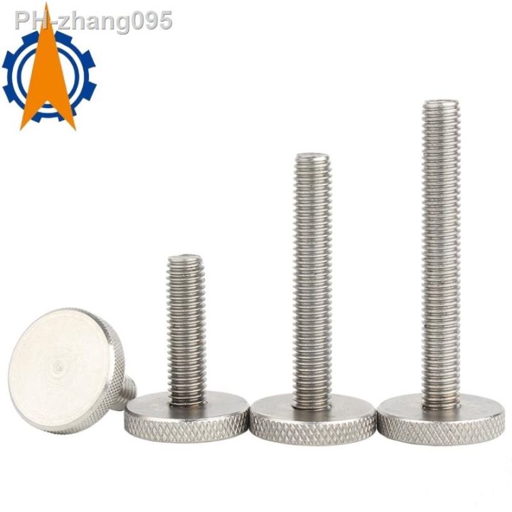 304 Stainless Steel Knurl Flat Head Hand Tighten Thumb Screw M2M2 5 M3