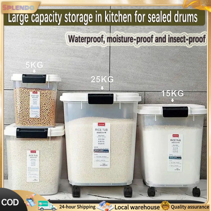 Cereal Rice Dispenser 25kilos Airtight Food Storage Container 25kg