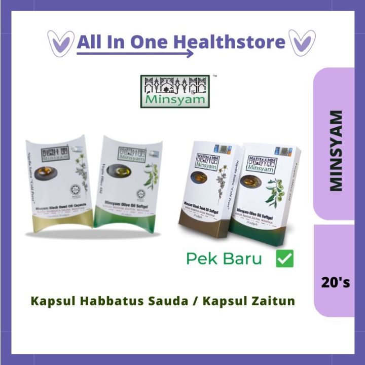 MINSYAM KAPSUL HABBATUS SAUDA BLACK SEED OIL MINYAK ZAITUN OLIVE OIL