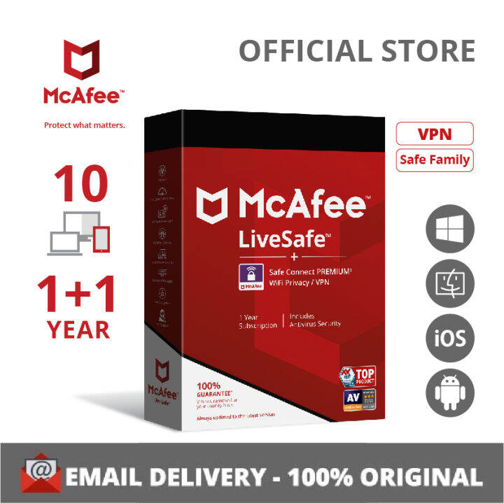 McAfee LiveSafe Antivirus Software Unlimited 1 1 ป License include