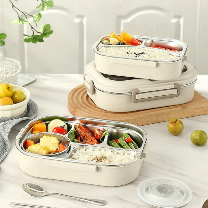 Large Portable Stainless Steel Insulated Lunch Box Thermal Bento Food