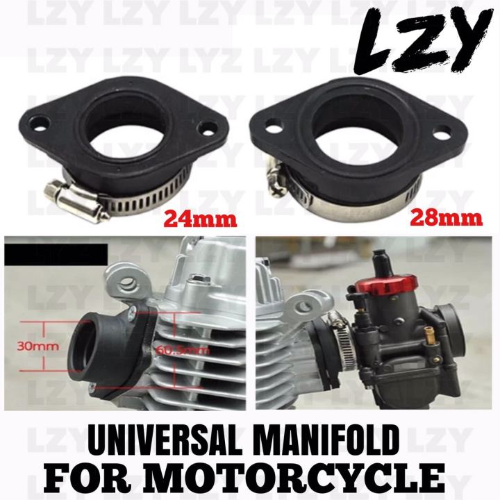 LZY Motorcycle Manifold With Clamp Carburetor Carb Intake Universal