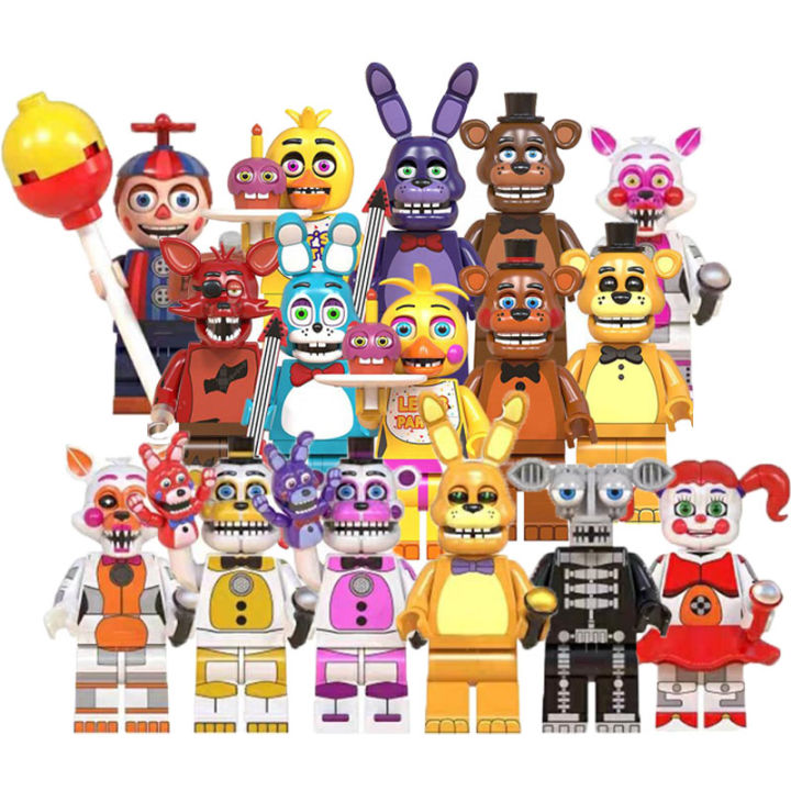 Fnaf Building Blocks Toy Funtim Freddy Foxy Bonnie Chica Game Mini