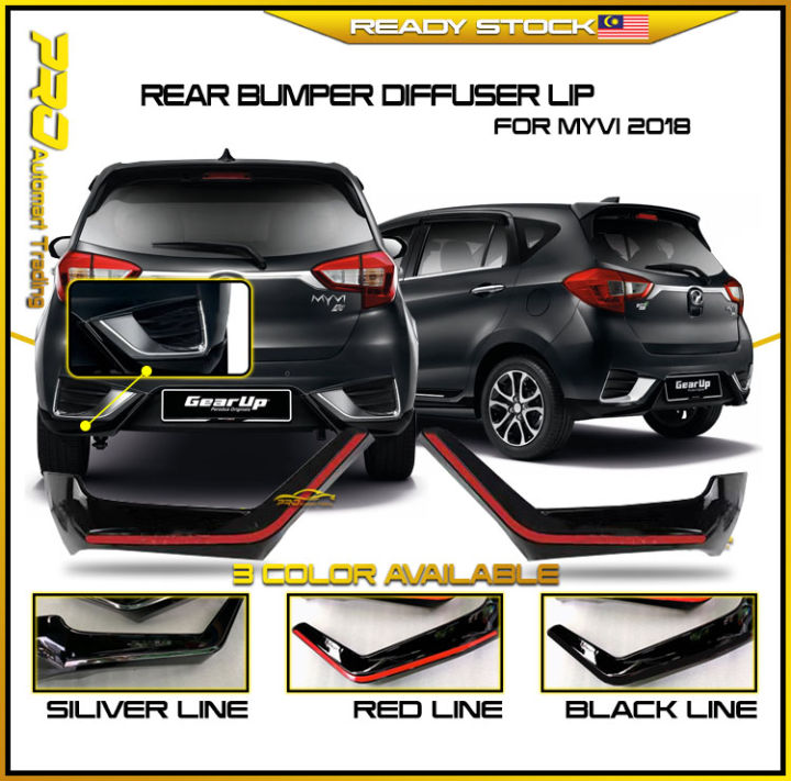 Perodua MYVI REAR SKIRT Rear Skirtings GEAR UP BODY KIT 2018 2019 2020