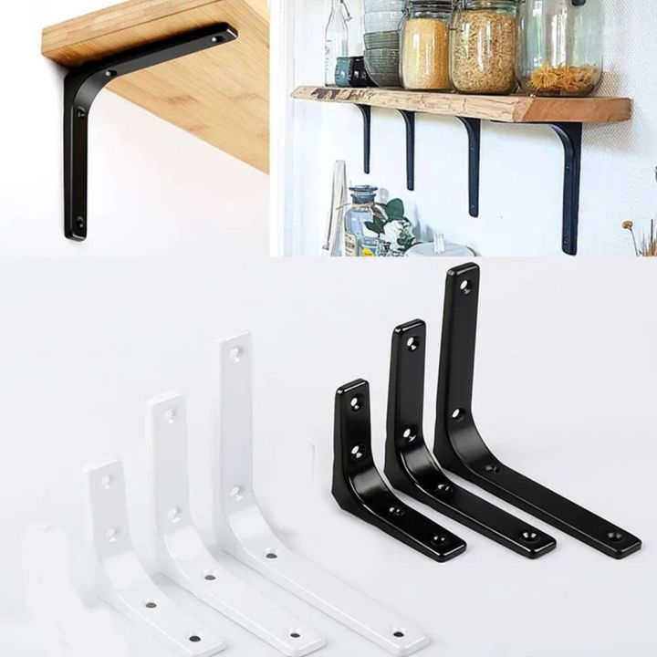 81RCW 2pcs L Shaped Shelf Bracket Thickened Wall Mounted Shelf Support