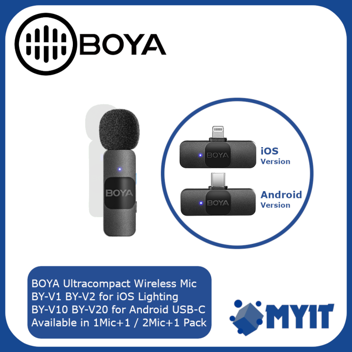 Boya Portable Wireless Microphone And Receiver Auto Pairing Version By