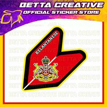 Car Sticker Jdm Kelantan Kelantanese Flag Betta Creative Lazada