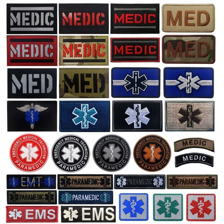 IR Red Cross Paramedic EMT EMS Army Combat Medic First Aid Patches