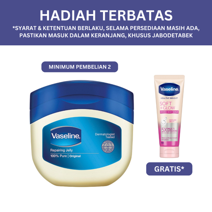 Vaseline Repairing Petroleum Jelly Original Kulit Kering 100 Pure